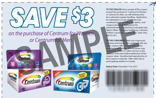 Coupon Time: Canada Coupons: Centrum Vitamins $3.00 off printable coupon