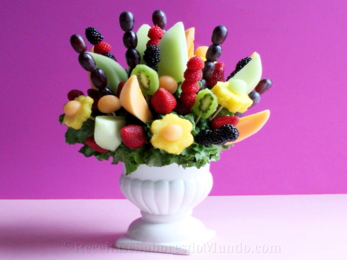 Buquê de Frutas Fruit Bouquet Receitas e Sabores do Mundo