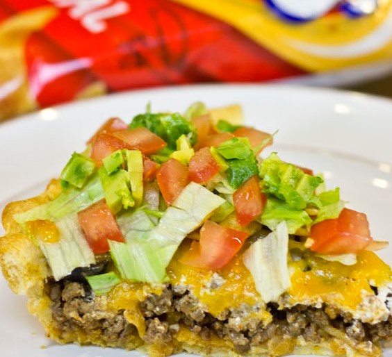 Frito Taco Pie With A Crescent Dough Crust #dinner #tacos