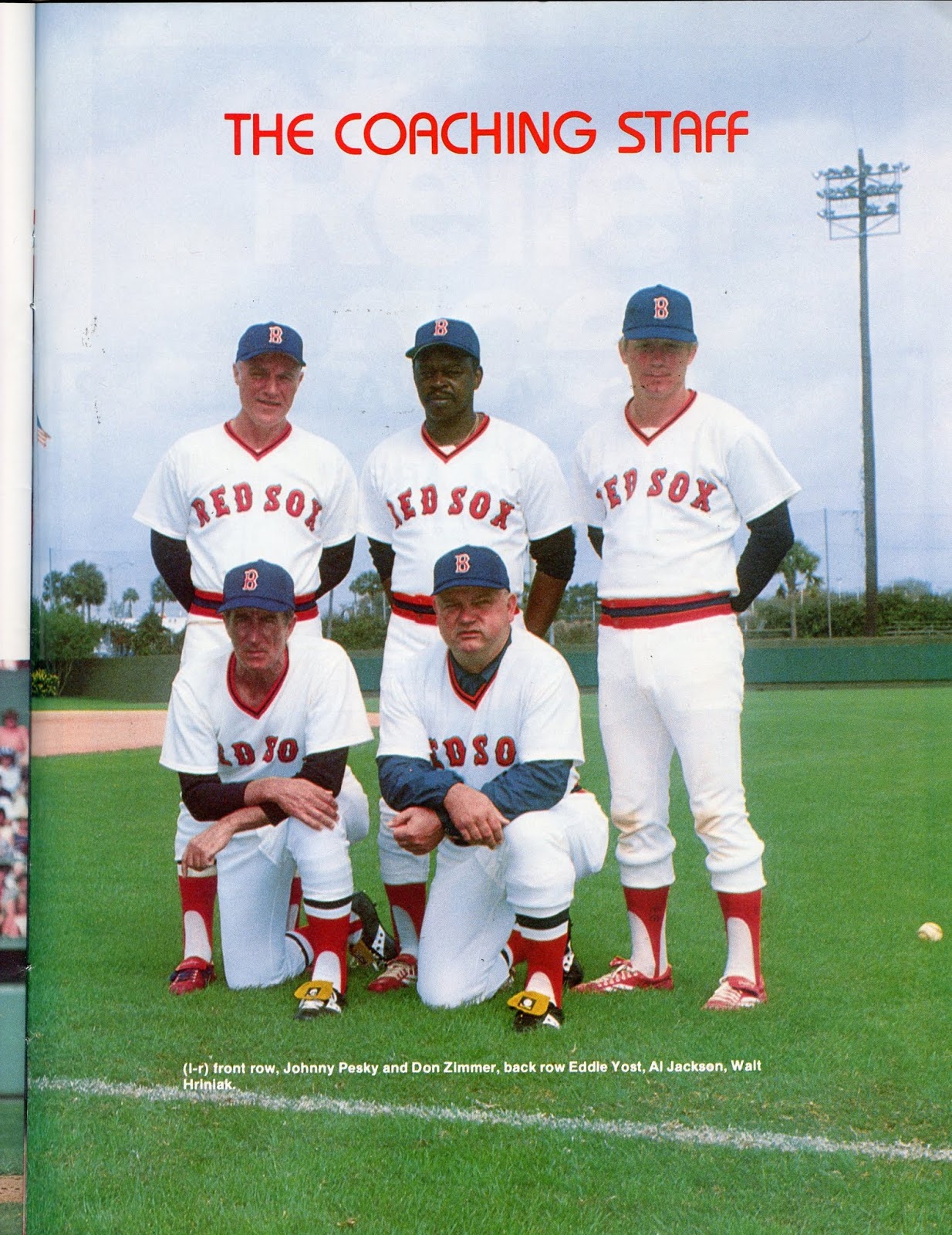 Scanned Vintage Graphics 1979 Red Sox Coaching Staff
