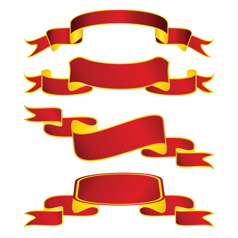 華やいだリボン バナー 5 sets of festive ribbon banner vector ai eps イラストレーター