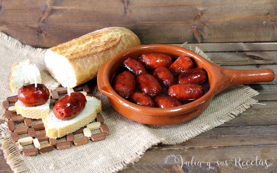 Chorizos a la sidra. Julia y sus recetas