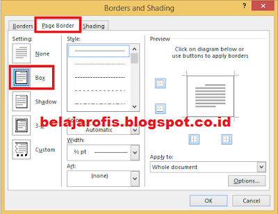 Cara Mudah Mempercantik Dokumen Dengan Bingkai (Page Border) Pada Microsoft Word 2013