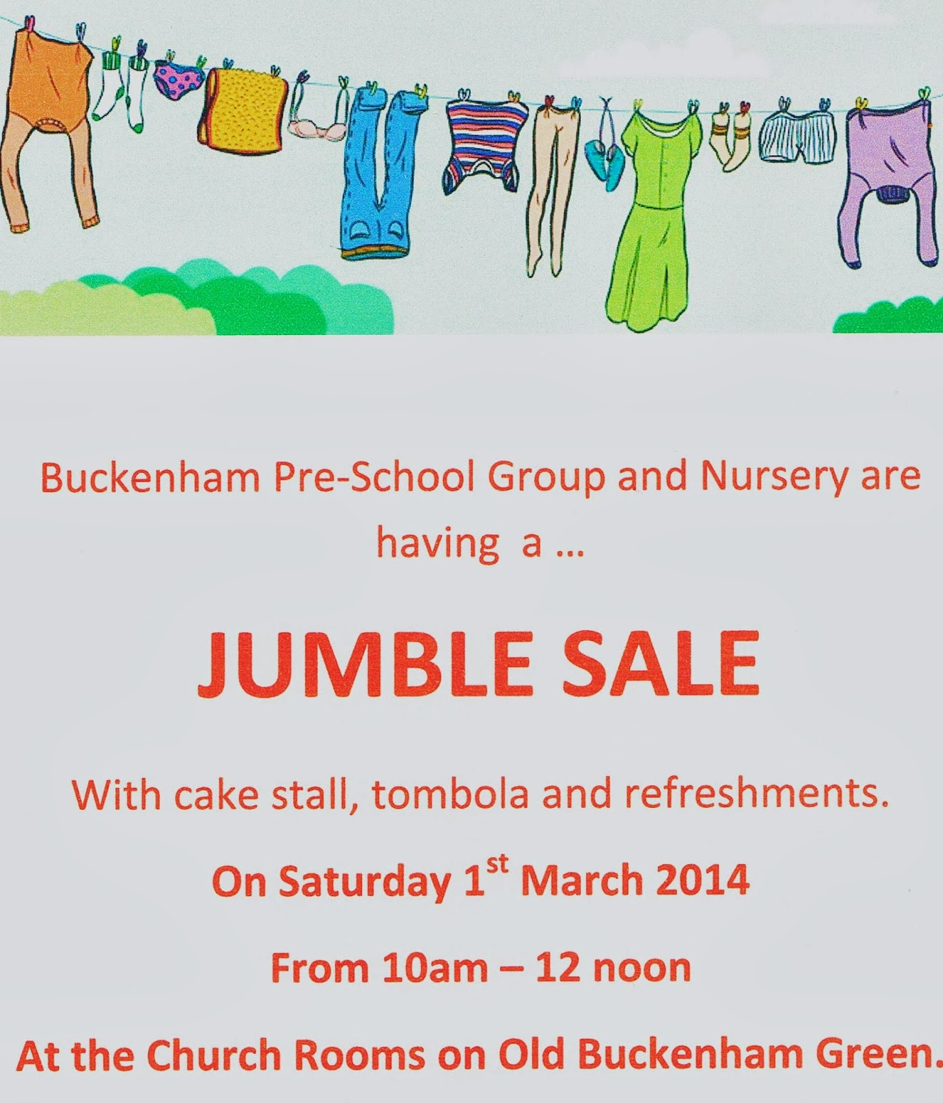 Old Buckenham blog Jumble sale in Old Buckenham