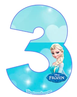 Frozen Elsa Alphabet with Hearts. Abecedario de Elsa de Frozen con Corazones Celestes. 
