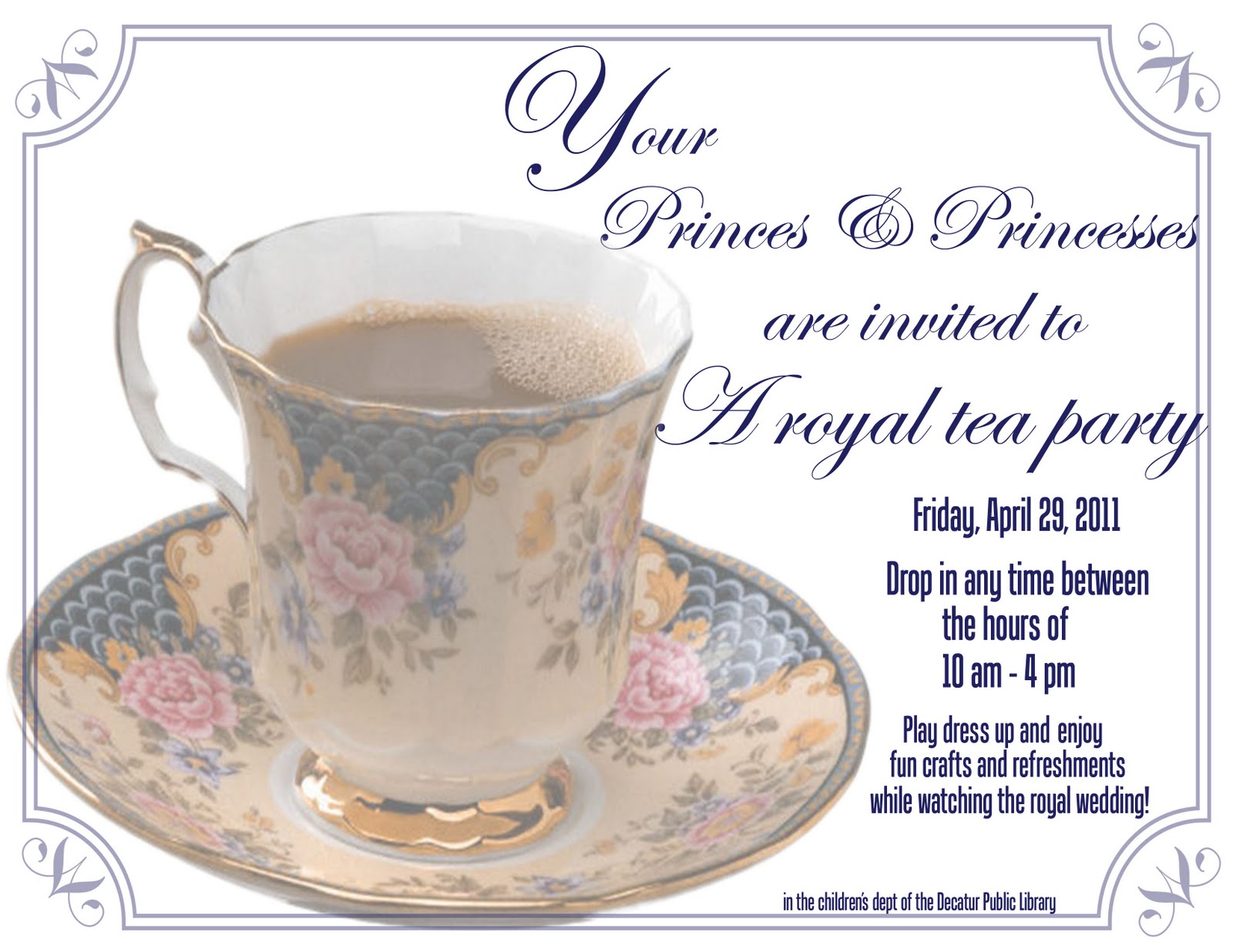 River City Readers for Kids A Royal Tea Party!