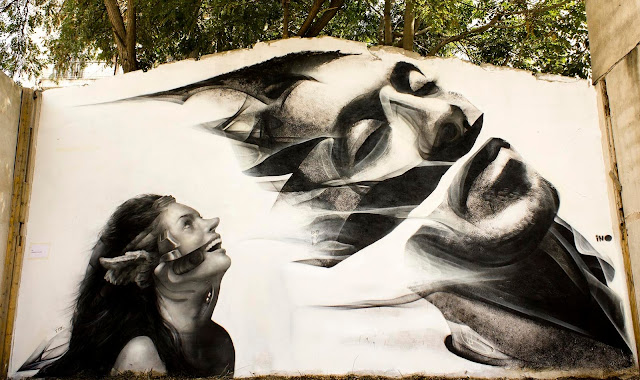 Street Art Collaboration By iNO and George Kavounis In Athens, Greece 1