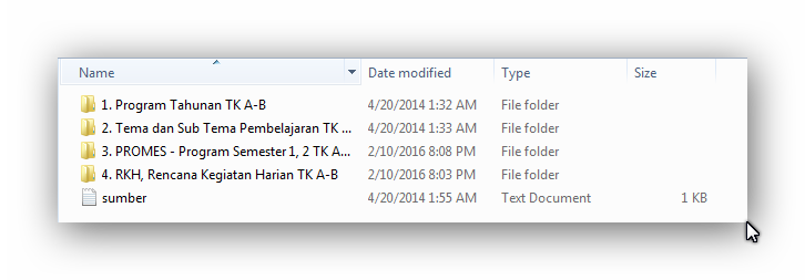 Download Protah, Tema Sub Tema, Promes, RKH TK/PAUD AB