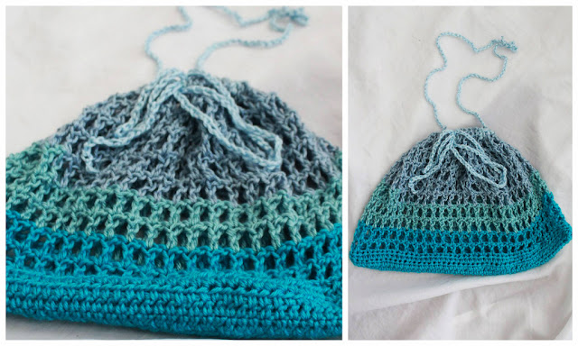 DIY // How To Crochet Summer Drawstring Bag. Free Crochet Pattern!
