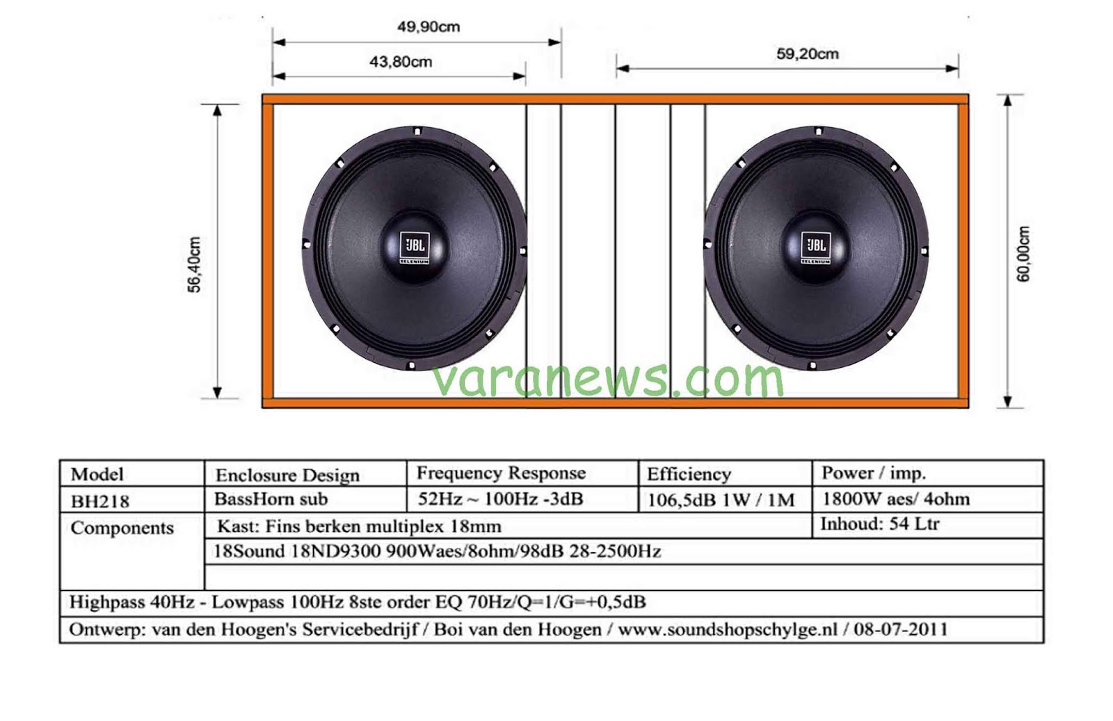 Skema Box Subwoofer BH 218 Bass Jauh