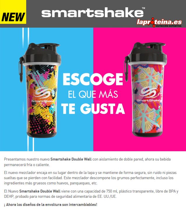 Smartshake Double Wall Shaker 750ml, Multicolor