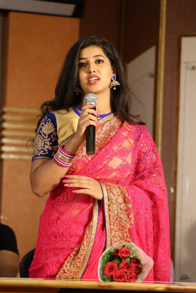 Beautiful Telugu Girl Pavani Long Black Hair Stills In Red Saree