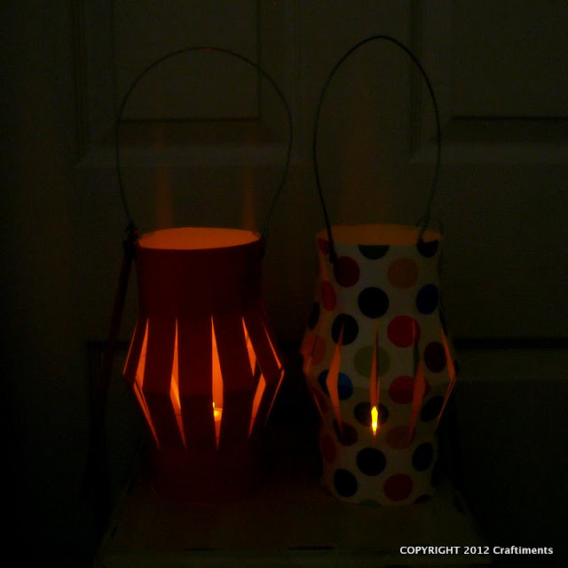 Craftiments.com:  Lit up paper lanterns