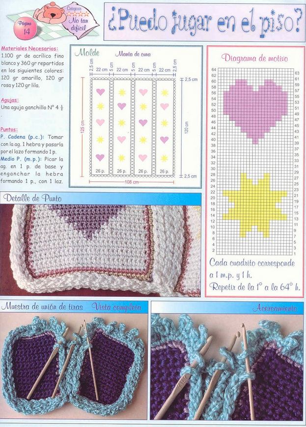 Patrones crochet de manta para bebé