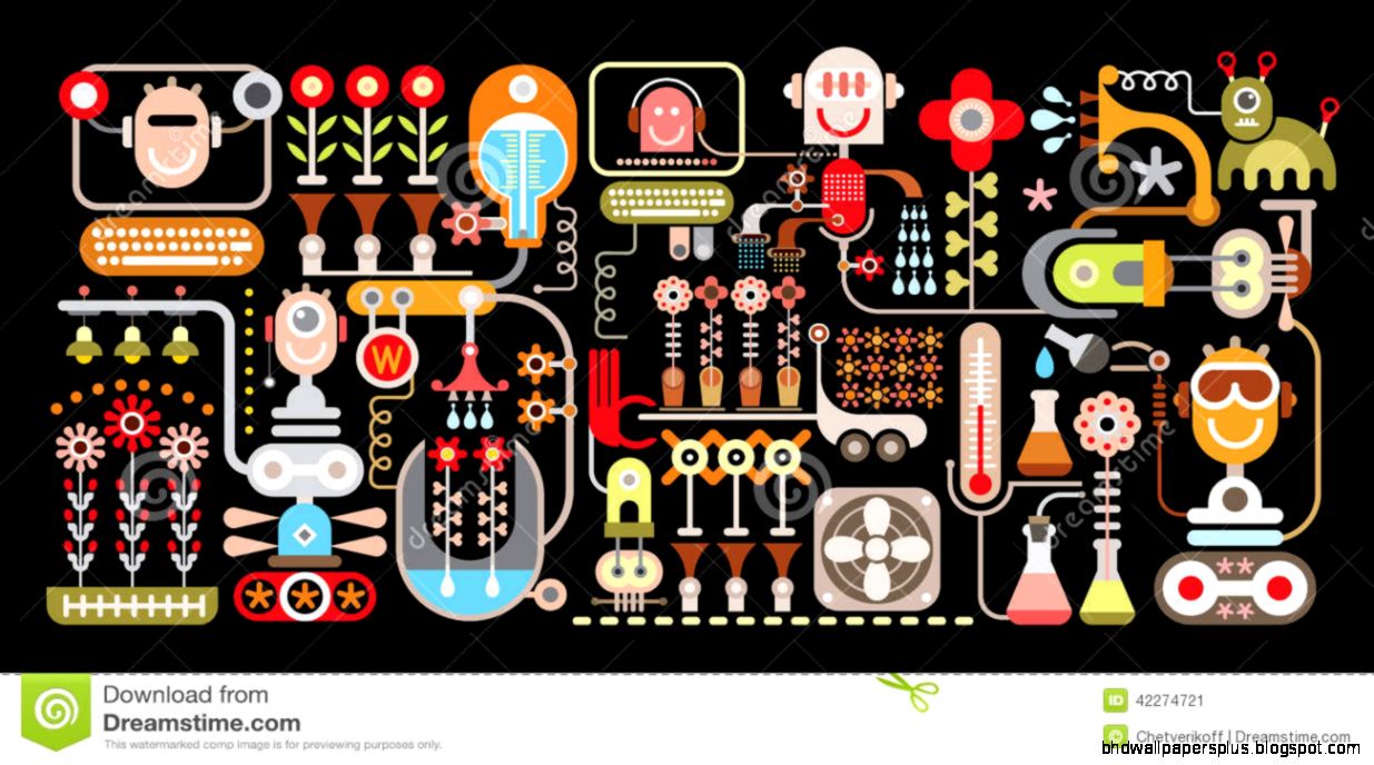 Flower Factory Vector Illustration Stock Vector   Image 42274721