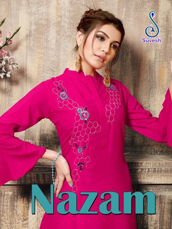 Suvesh nazam Maslin Party wear kurtis wholesaler
