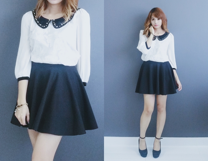 black and white fashion outfit