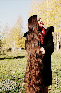 Real-Life Rapunzel floor length hair