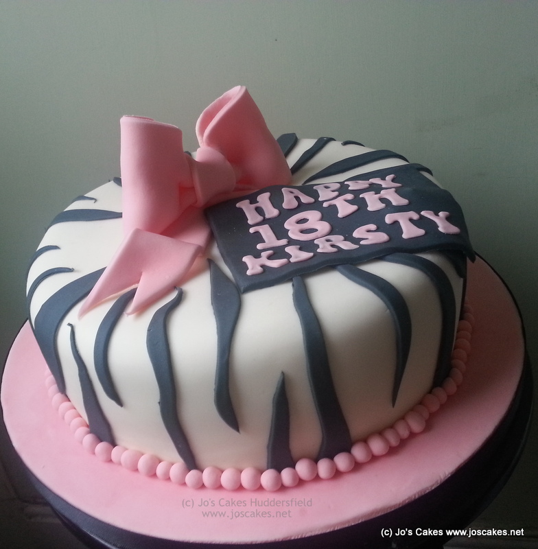 Jo's Cakes Zebra Print 18th Birthday Cake