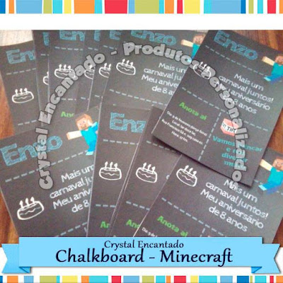 Convite Chalkboard Minecraft