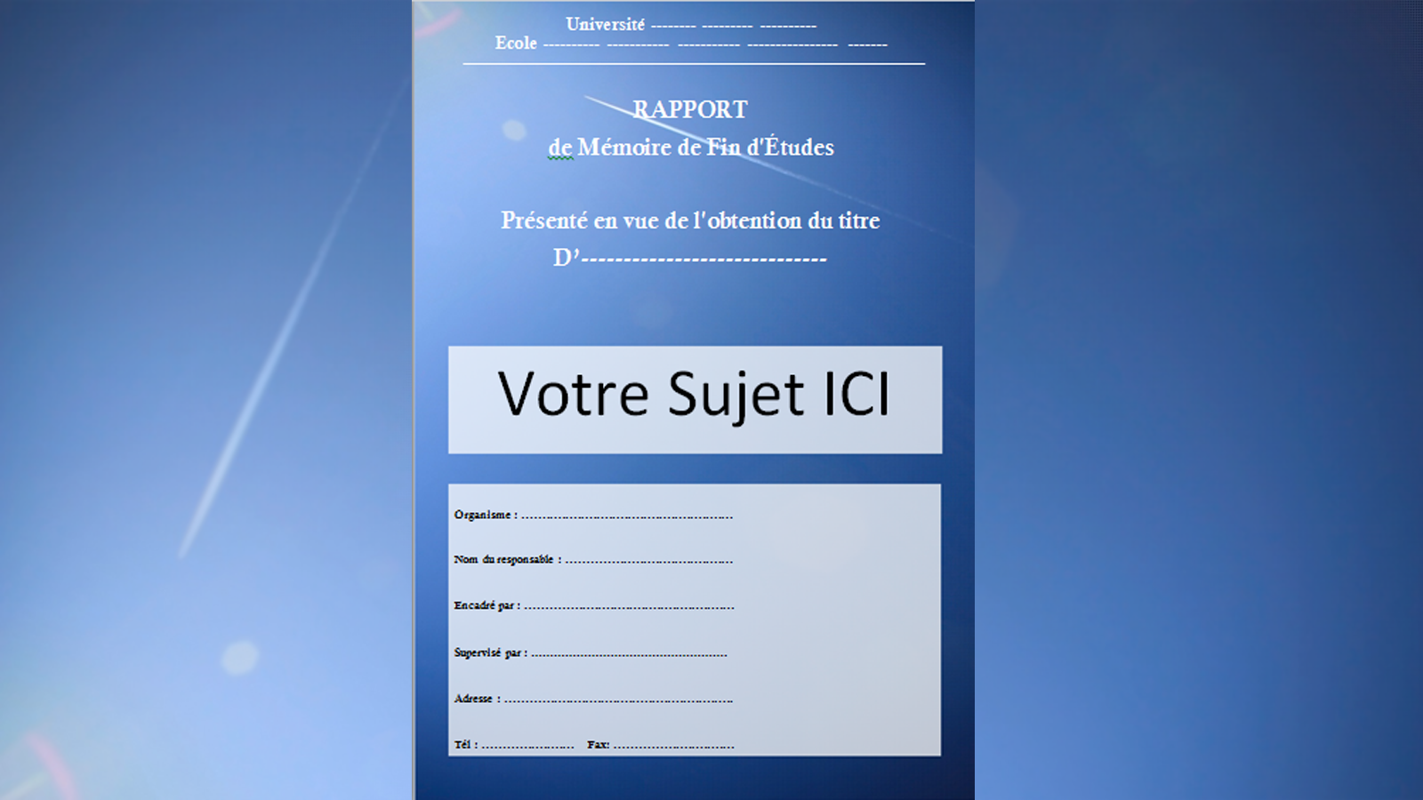 [Docx] Modèle page de garde pour un rapport de PFE