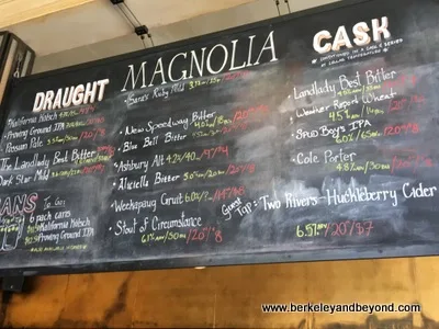 beer board at Magnolia Gastropub & Brewery in San Francisco, California