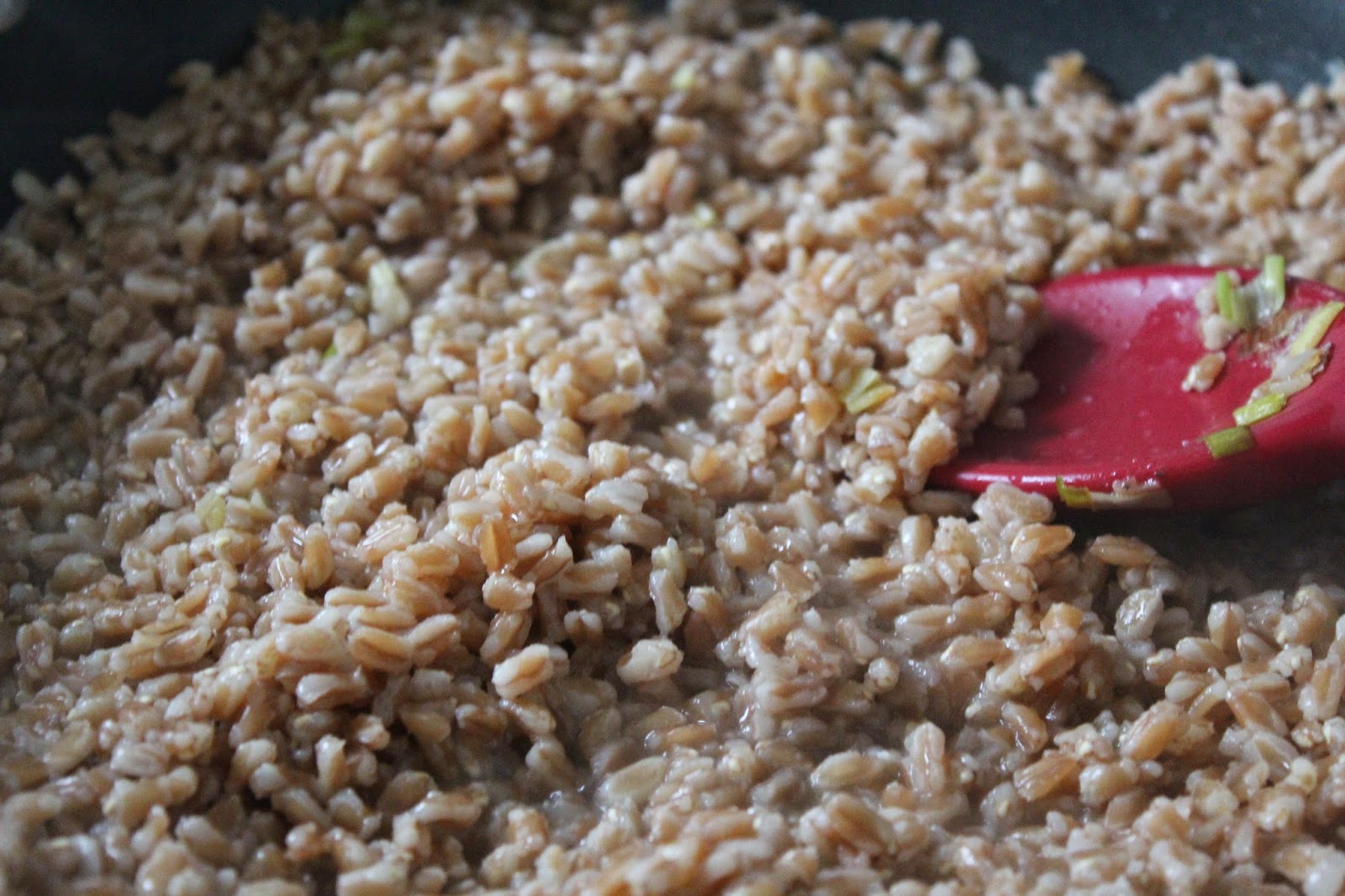 Delicious Dishings Farro "Risotto" With Mushrooms, Asparagus, And Goat