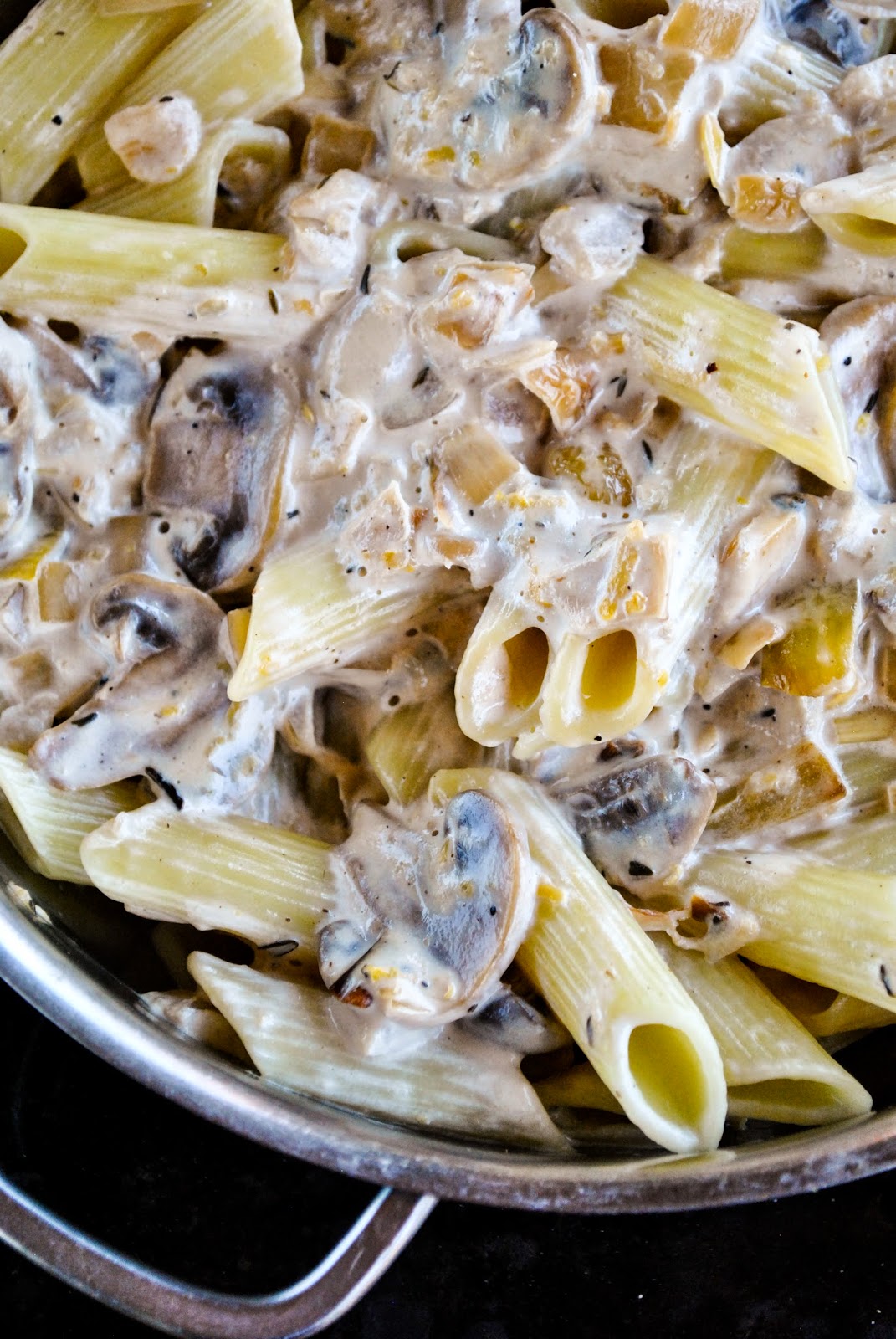 Creamy lemon and mushroom pasta VeganSandra