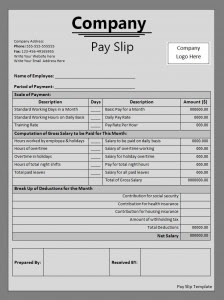 payslip template sample slip salary employee letter