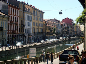 The Naviglio Grande is a colourful and lively stretch of Milan's canal system