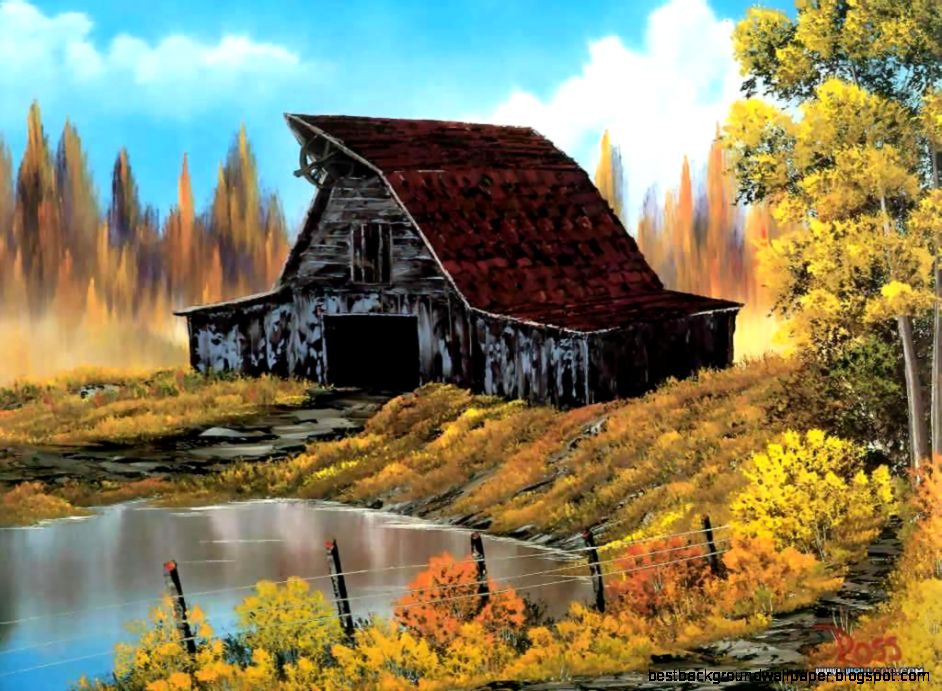 Rustic Barn Bob Ross Painting