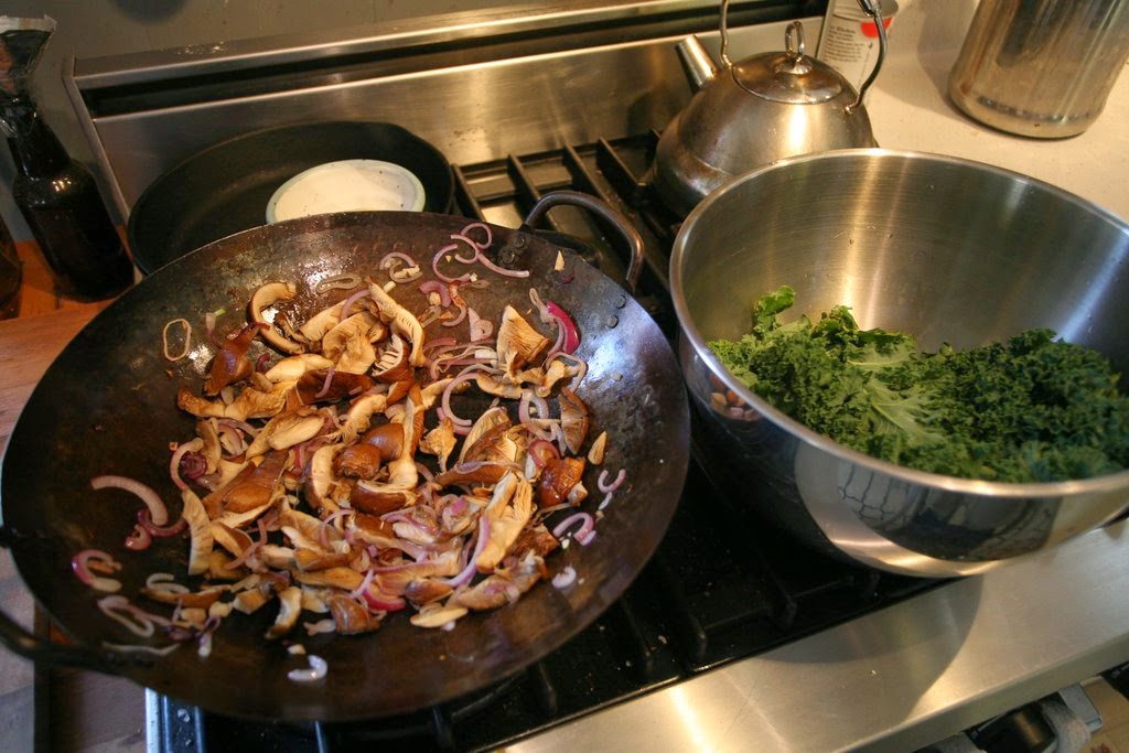 Whittled Down Life Backyard Meals Kale & Wild Foraged Oyster Mushrooms