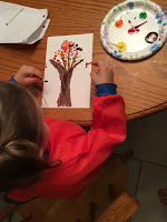 Toddler Craft: Q-tip Fall Tree painting