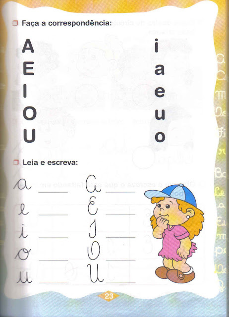 atividades com vogais para alfabetização