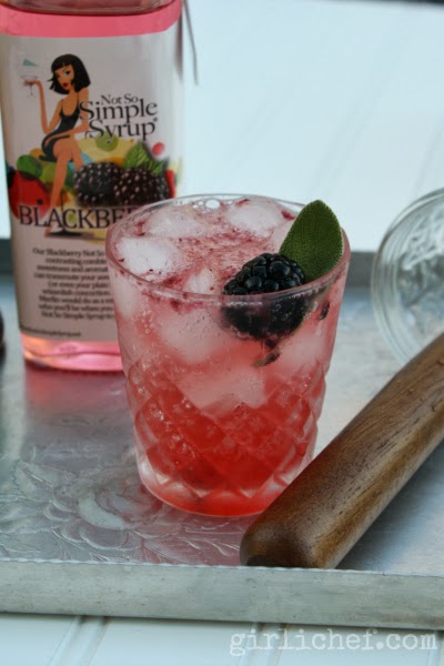 Blackberry Sage Whiskey Fizz + Not So Simple Syrup Giveaway | www.girlichef.com