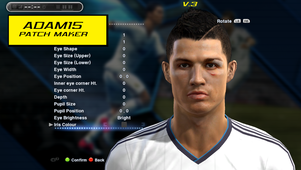 ADAM15 PES FACE MAKER C Ronaldo Face V 3 BY ADAM15