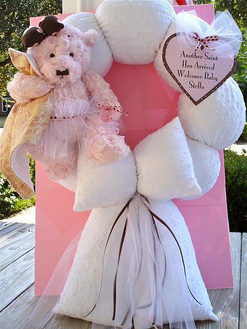 10. Custom Pink Bear Ballerina Wreath to Match Bedding