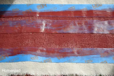 Painting grain sack stripes with painter's tape