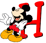 Alfabeto de Mickey Mouse en diferentes posturas y vestuarios H.