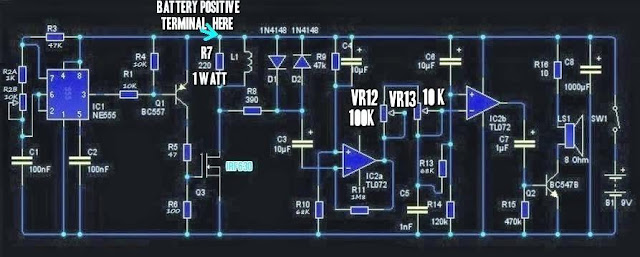 Amateur-built.: 'Pirate'- Russian metal detector circuit. pi b circuit diagram 