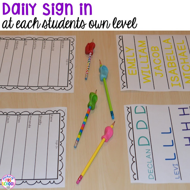Free Daily Sign In Sheets for Your Classroom - Pocket of Preschool