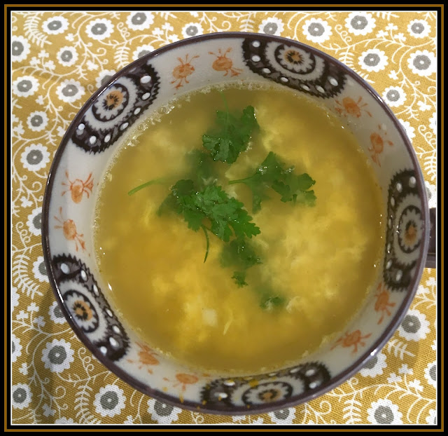 low calorie soup with turmeric , cauliflower and broth