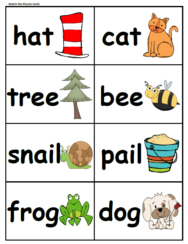 Free Printable Rhyming Words With Pictures