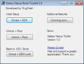 Galaxy Nexus Root Toolkit: unlock bootloader, root, and restore the stock version with a click