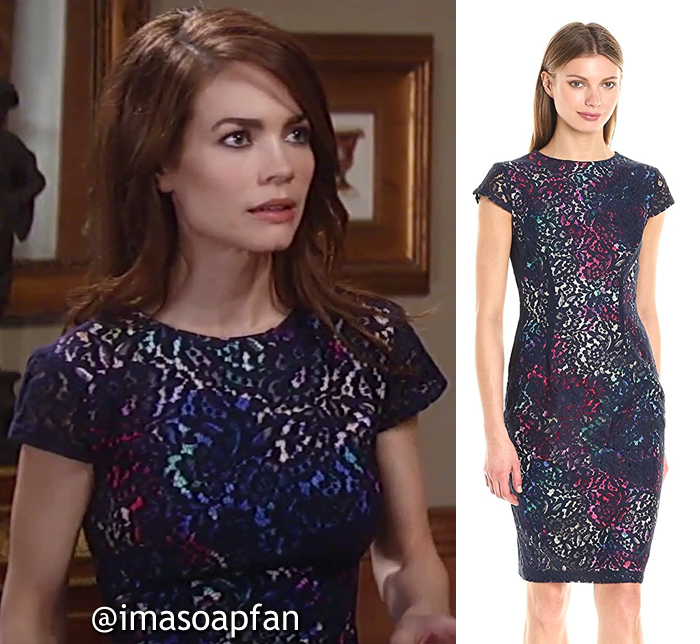 black lace dress with beige lining