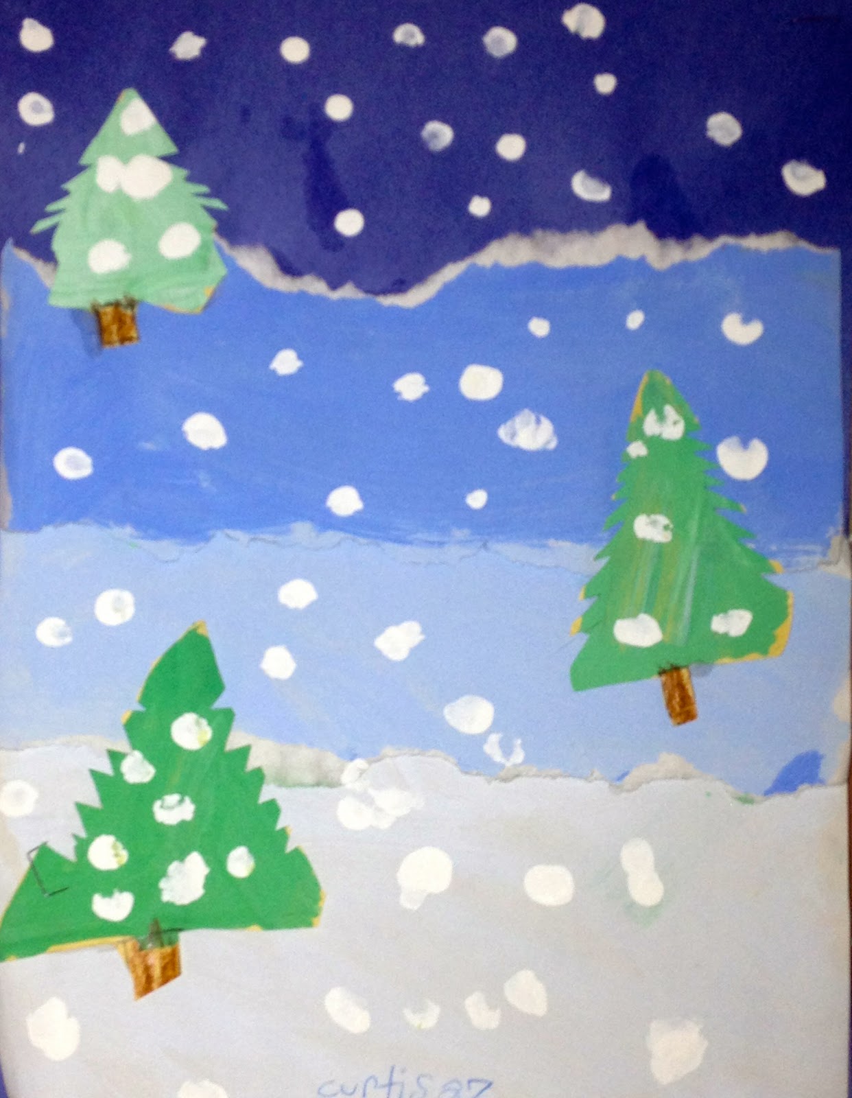 Art- It's Made To Be Seen: 2nd grade Winter Scene