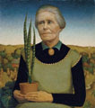 Grant Wood (38 años) - Mujer con plantas (Woman with Plants), 1929