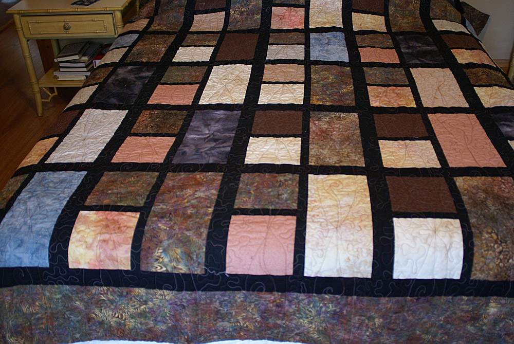 Barb's Quilts Past & Present Boxed squares and rectangles quilt finished