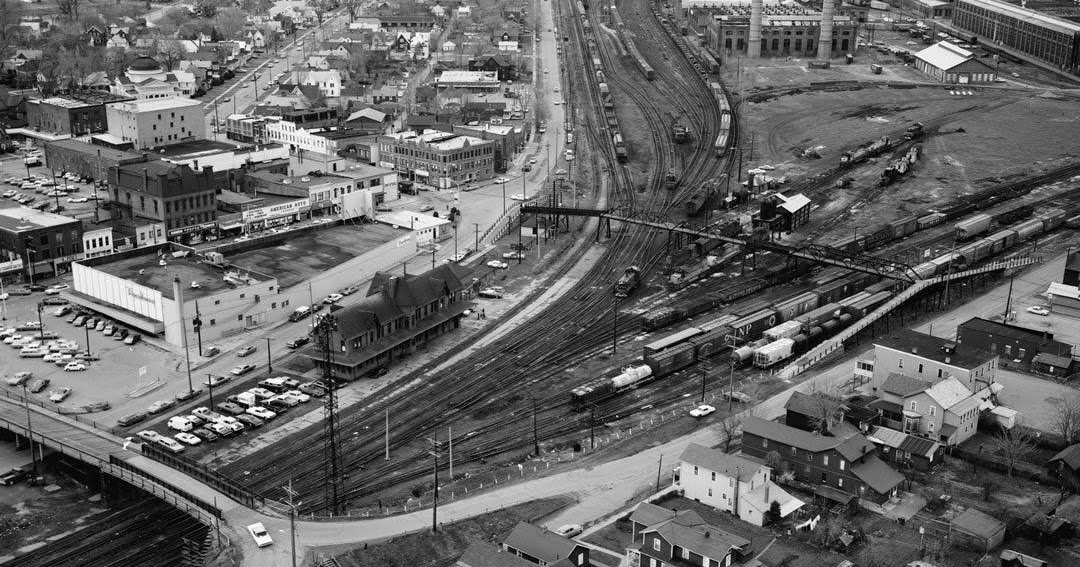 Vintage Railroad Pictures Aerial View of Sayre, Pa. in 1971