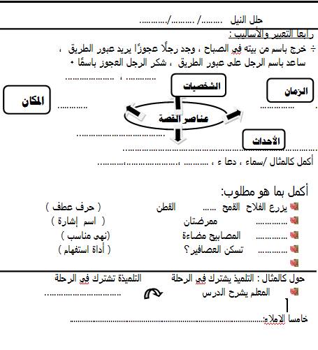 الثانى - نماذج امتحانات لغة عربية "جديدة لانج" للصف الثالث الابتدائى الفصل الدراسى الثانى 13001105_1603197056668957_4057474401560841572_n